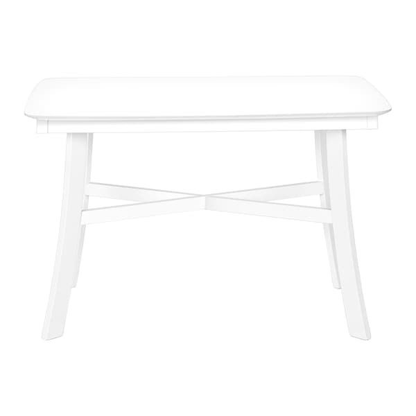 Dining Table, 48 In. Rectangular, Small, Kitchen, Dining Room, White Veneer, Wood Legs, Transitional